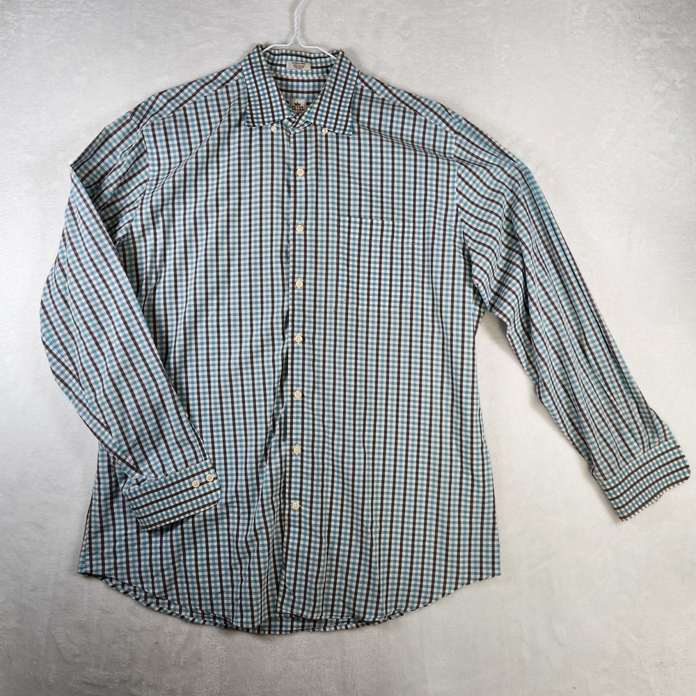 Peter Millar Extra‎ Large XL Button Down Shirt Plaid Check Long Sleeve Mens